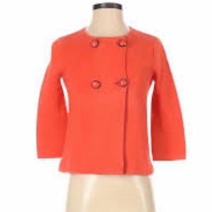 J CREW Candace Orange Double Breasted Jacket XS